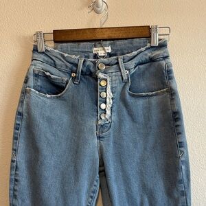 Good American Distressed Light Denim High Rise Jeans